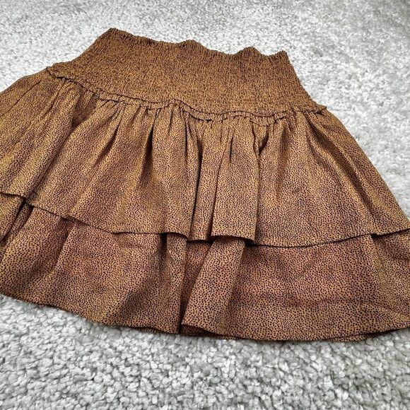 MinkPink Luca Mini Skirt Leopard Metallic Brown Black NEW - Picture 7 of 9